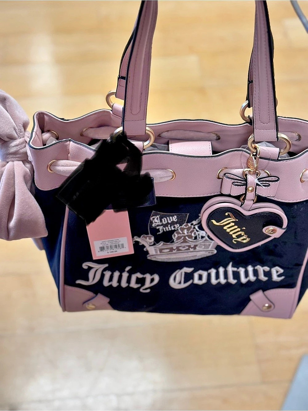 Juicy Couture Pink & Black Tote NWT